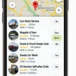 Using a car wash locator app to find a 24-hour self-service car wash near you.