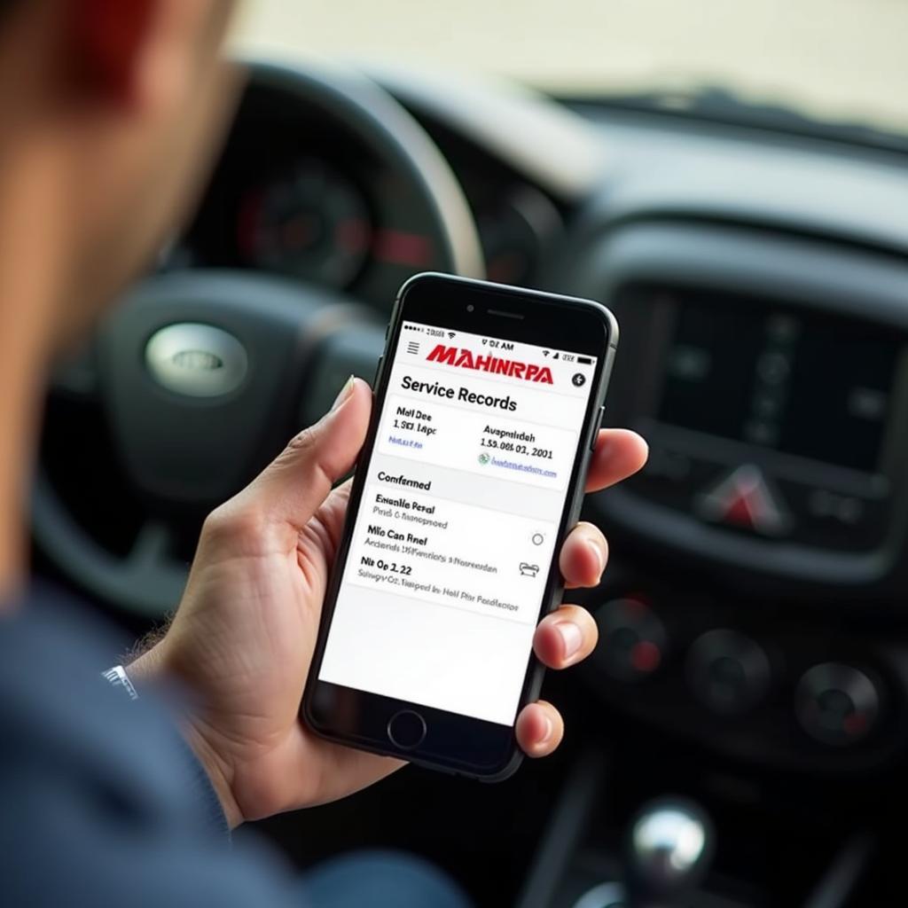 Accessing Mahindra Service Records via Mobile App