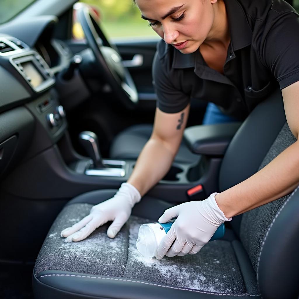 Applying Specialized Cleaning Agents to Car Upholstery