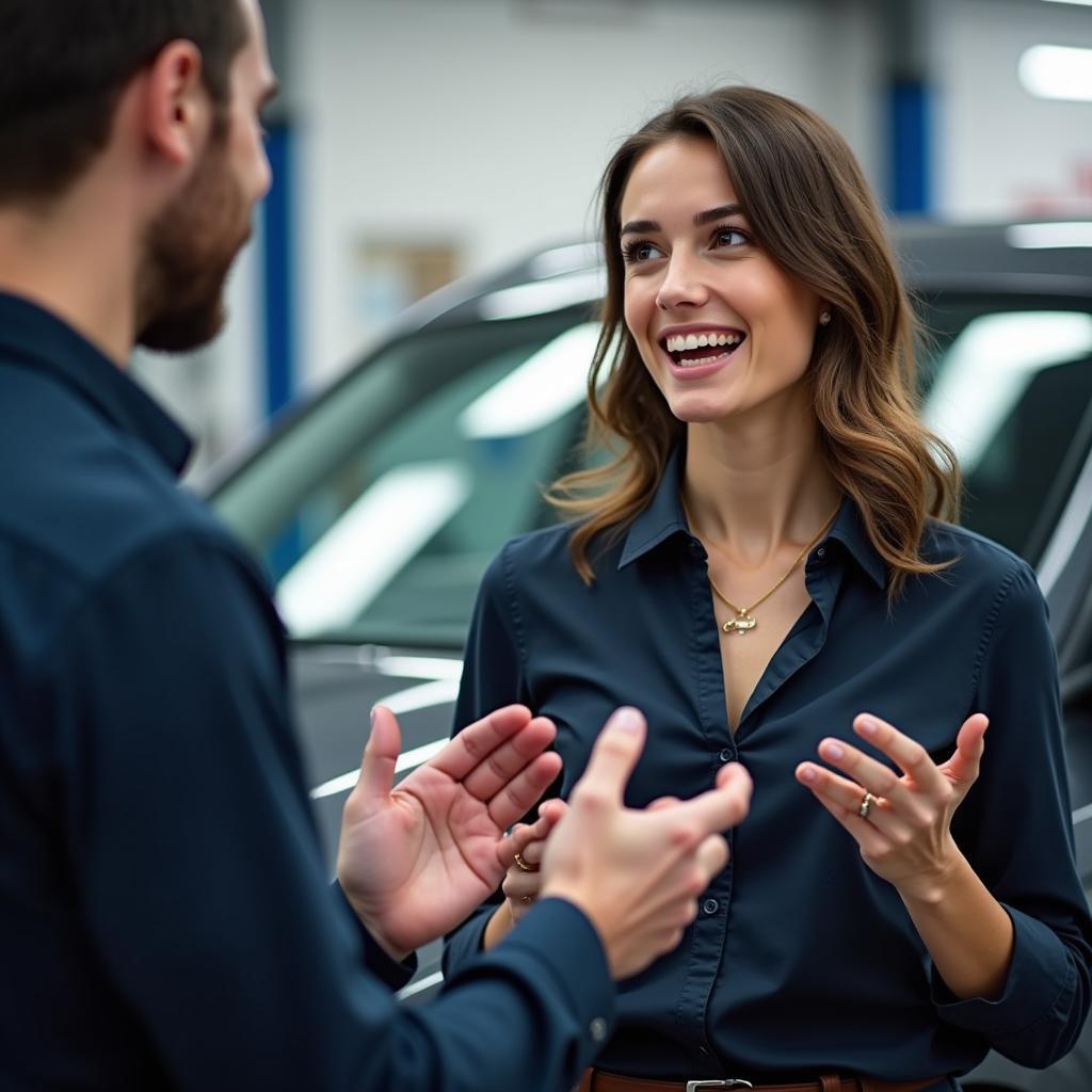 Customer Asking Questions at a Car Service Center in Mahendargah