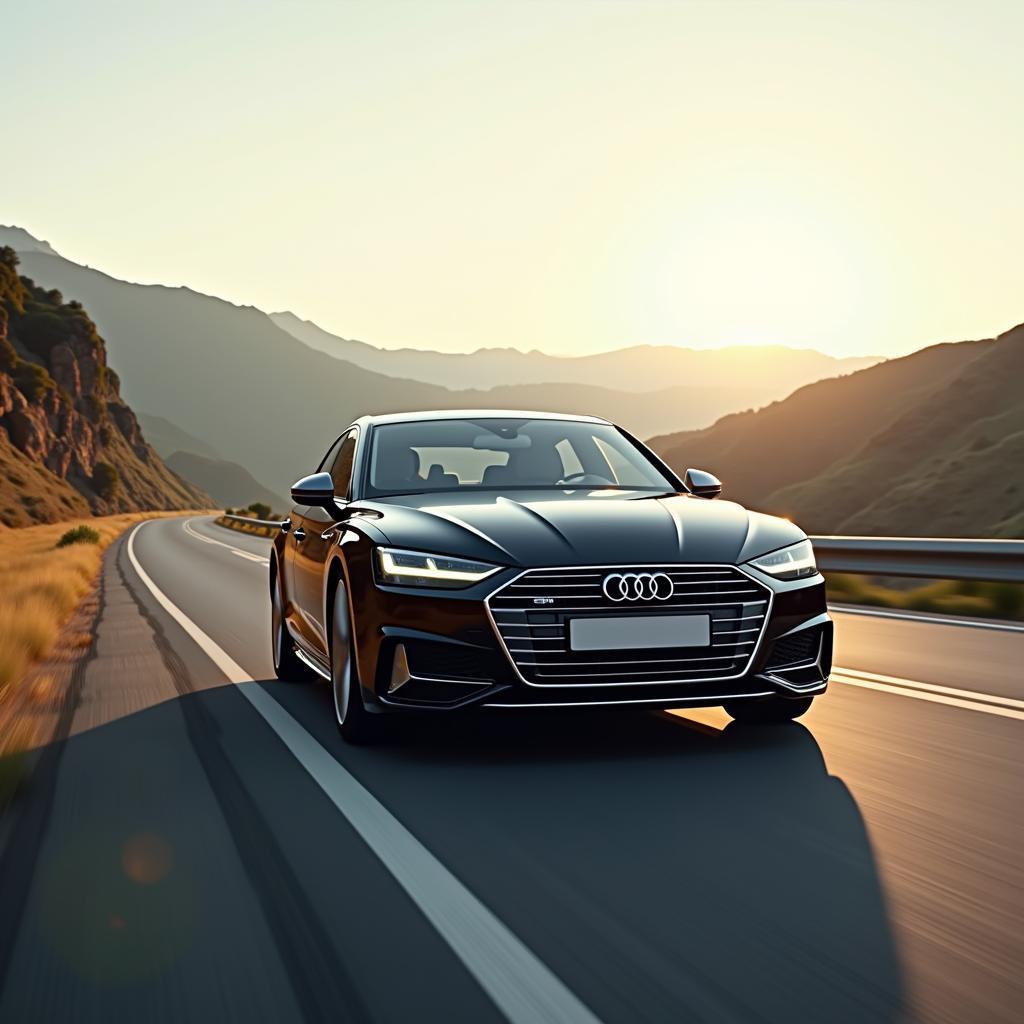 Audi Driving on a Scenic Road