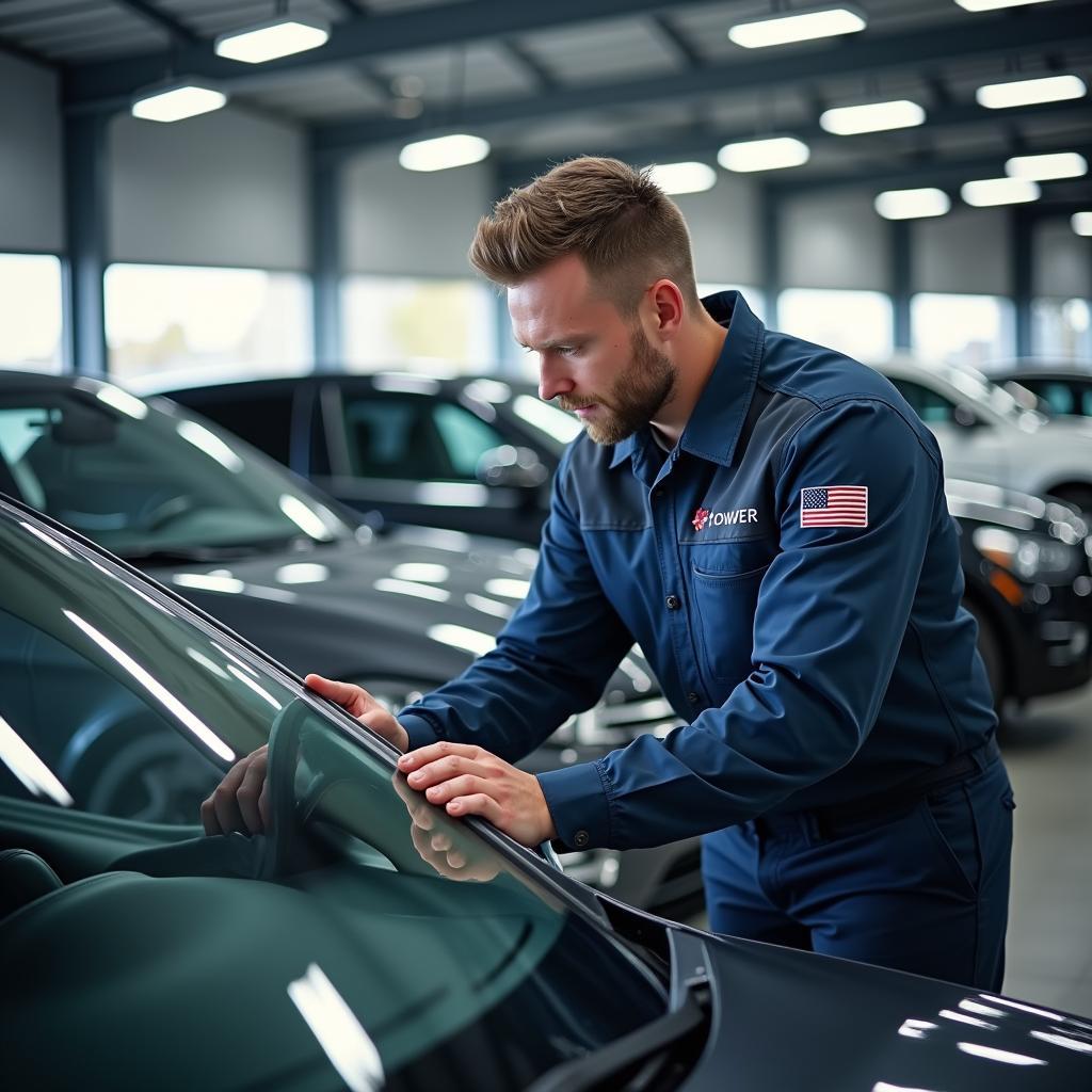 Technician Working in an Authorized Car Service Center