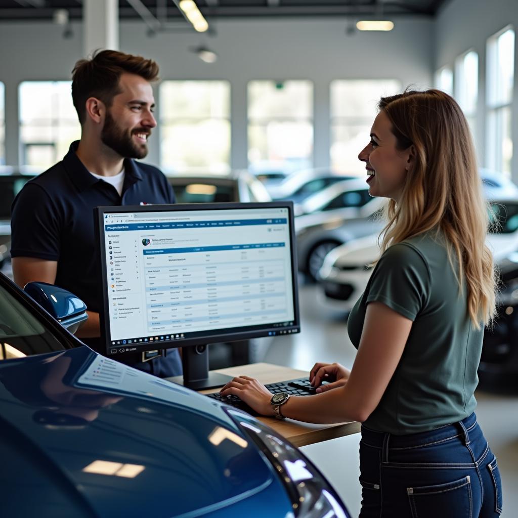 Checking Car Service History at Authorized Dealership