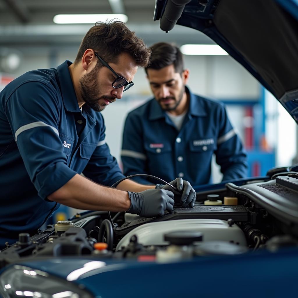 Mechanic Checking Engine in Gurgaon Sector 55