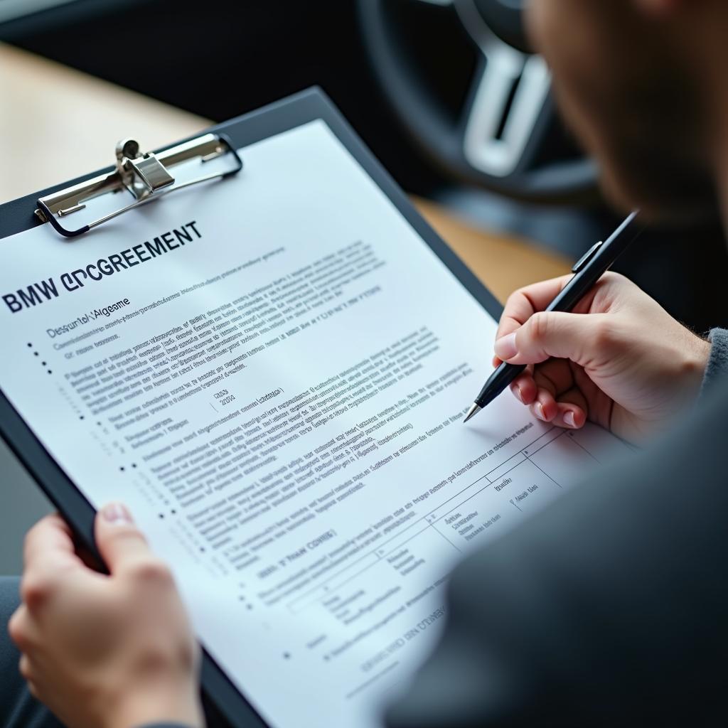 Reviewing BMW Rental Agreement