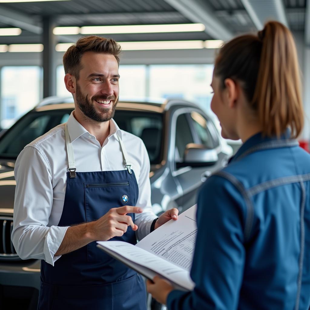 BMW Service Advisor with Customer