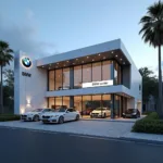 Modern BMW Car Service Center Exterior in Medavakkam