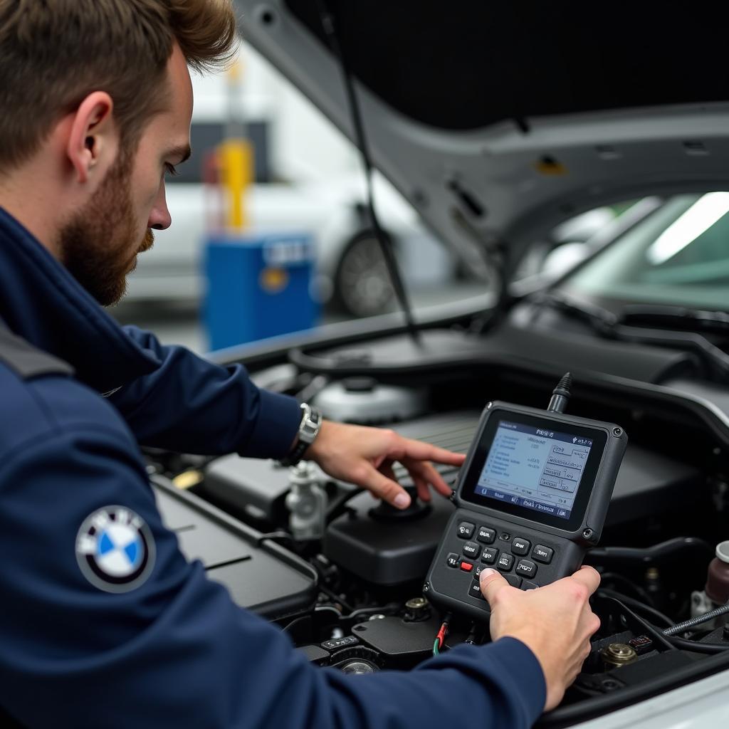 BMW Technician Working on a Vehicle