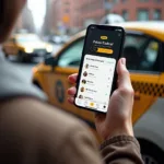 Using a Taxi App in Brooklyn