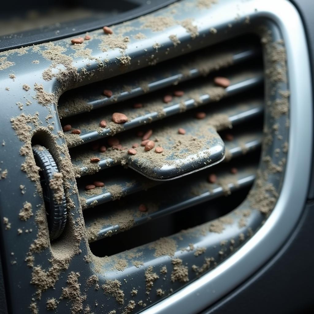 Car AC evaporator covered in mold