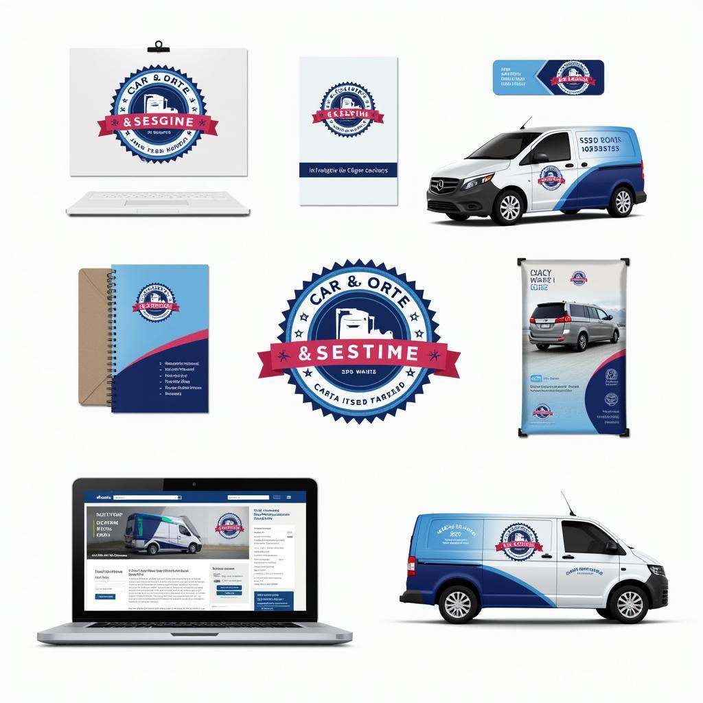 Car AC Service Logo on Different Marketing Materials