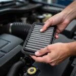 Mechanic Replacing Car Air Filter