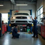 Car at a Mechanic Shop