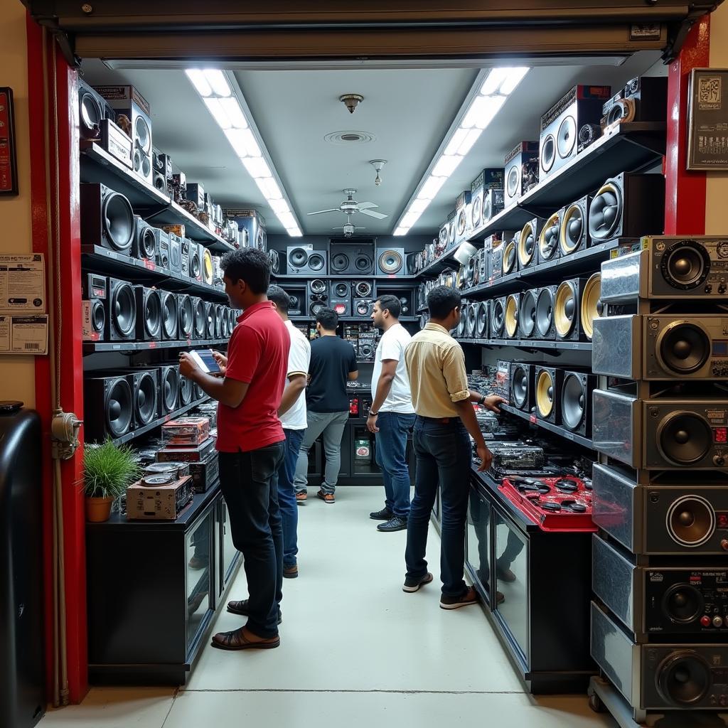 Modern car audio storefront in Bangalore