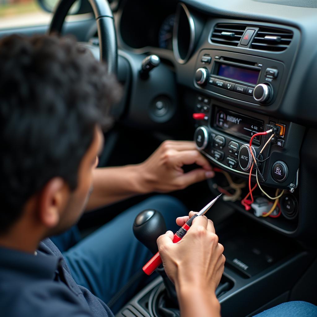 Car Audio System Repair in Progress in Chennai