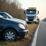 Car breakdown requiring roadside assistance