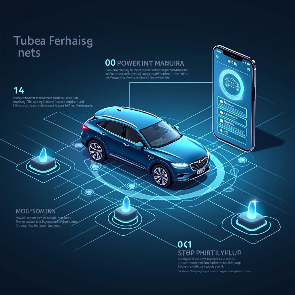 Illustration of future trends in car dealership service apps, including integration with smart car technology and predictive maintenance features.