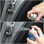 Lubricating Car Door Hinges with Spray Lubricant