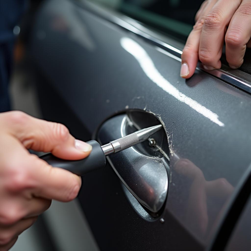 Repairing a Damaged Car Door Panel