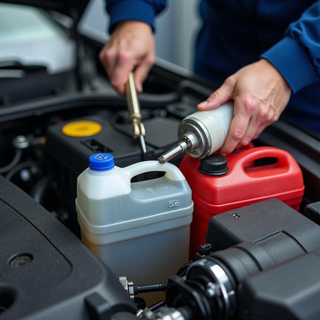 Car Fluid Top-up During a Full Service