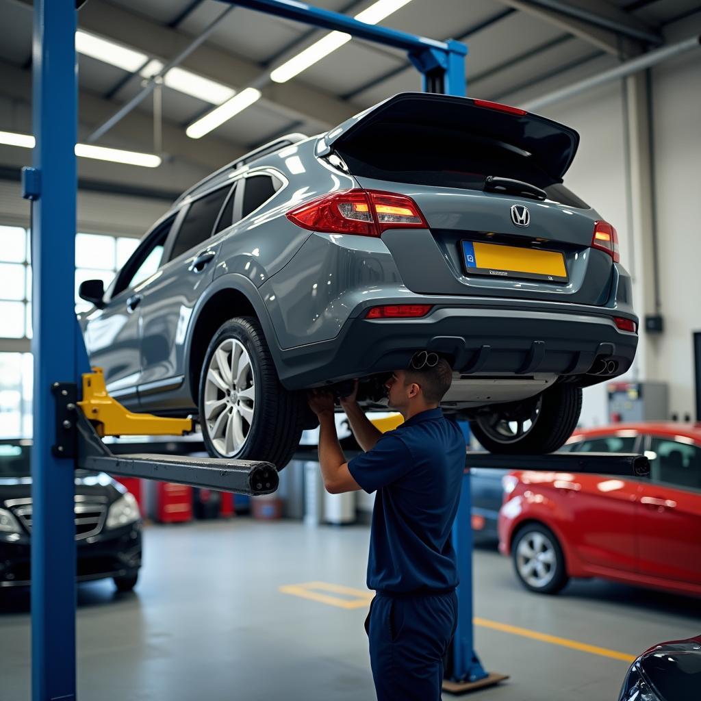 Car Getting an Oil Change