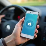 Smartphone app for unlocking car doors.