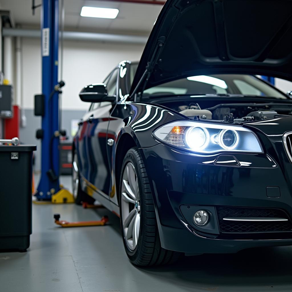 Car maintenance at a service center in Ashford, Kent