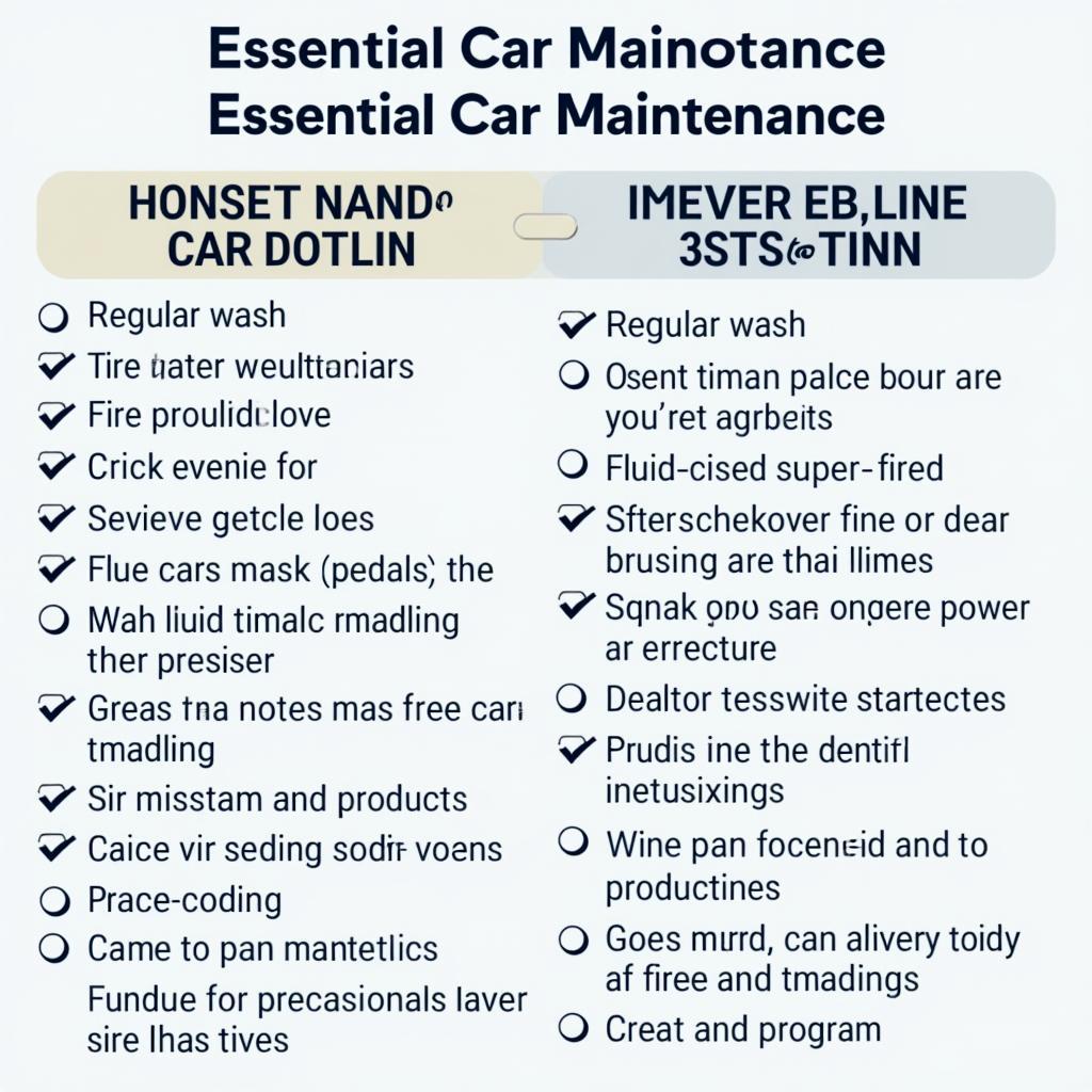 Car Maintenance Checklist