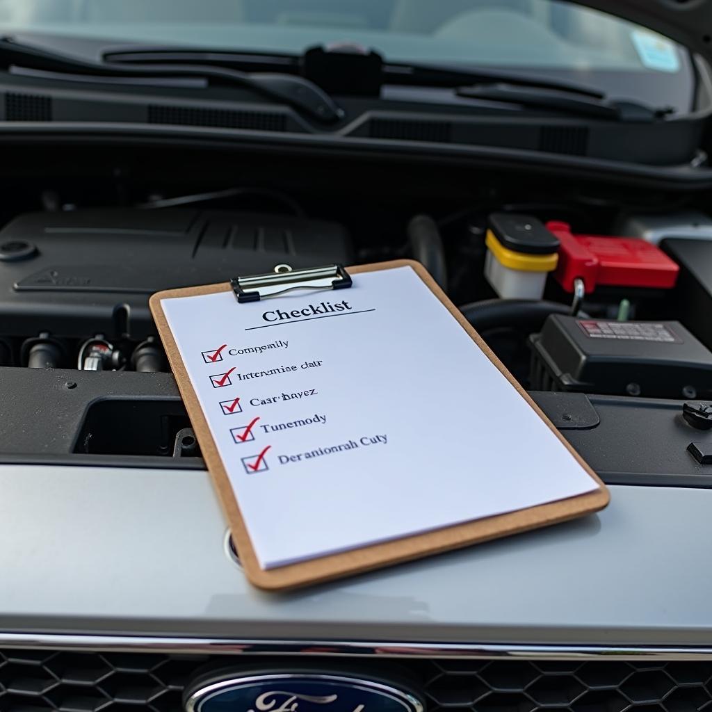 Car Maintenance Checklist on Clipboard