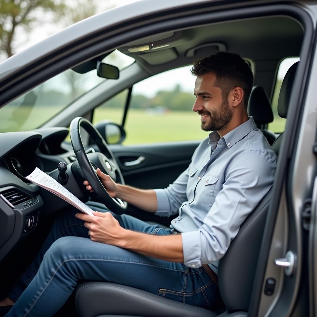 Car Owner Reading Manual