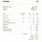 Example of a Car Rental GST Invoice