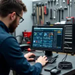 Modern Diagnostic Equipment in a Car Repair Shop