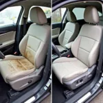 Dramatic before-and-after photos of car seat cleaning