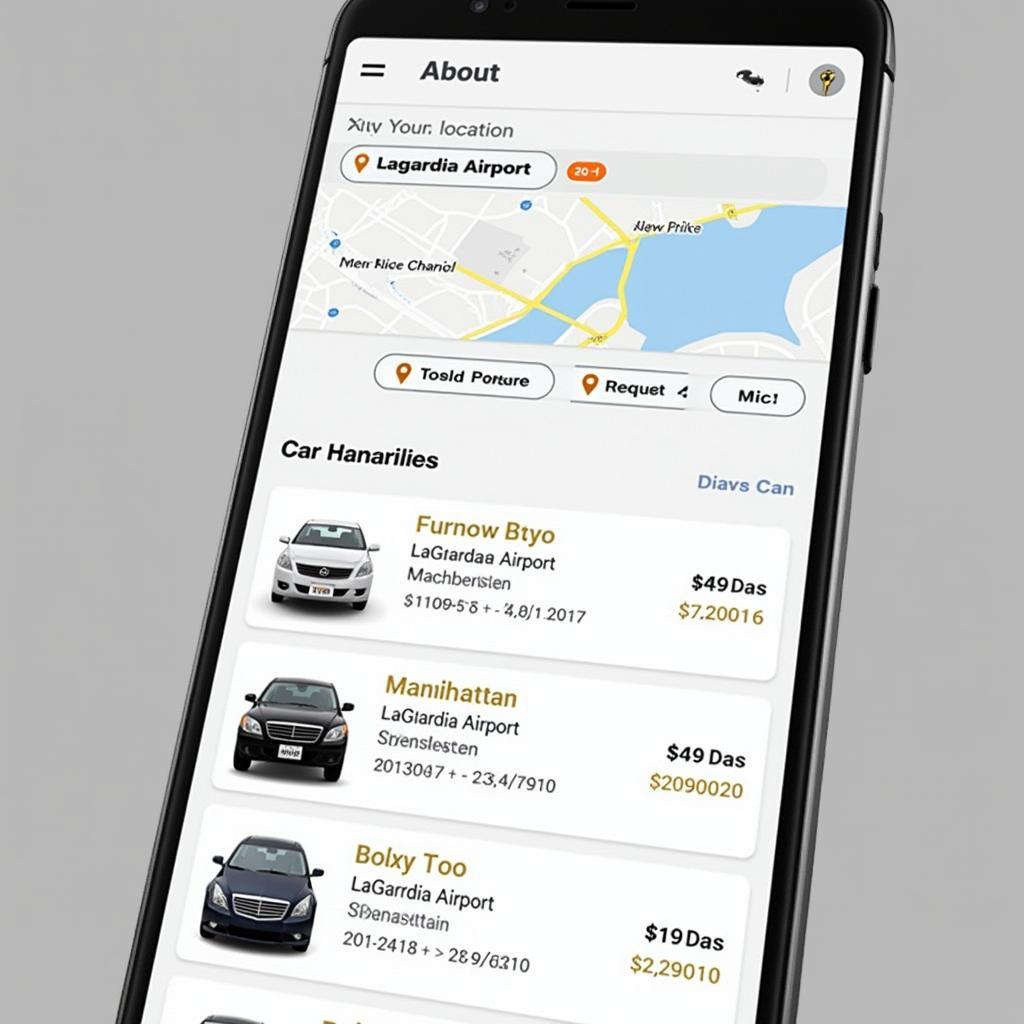 Car Service App Booking Interface