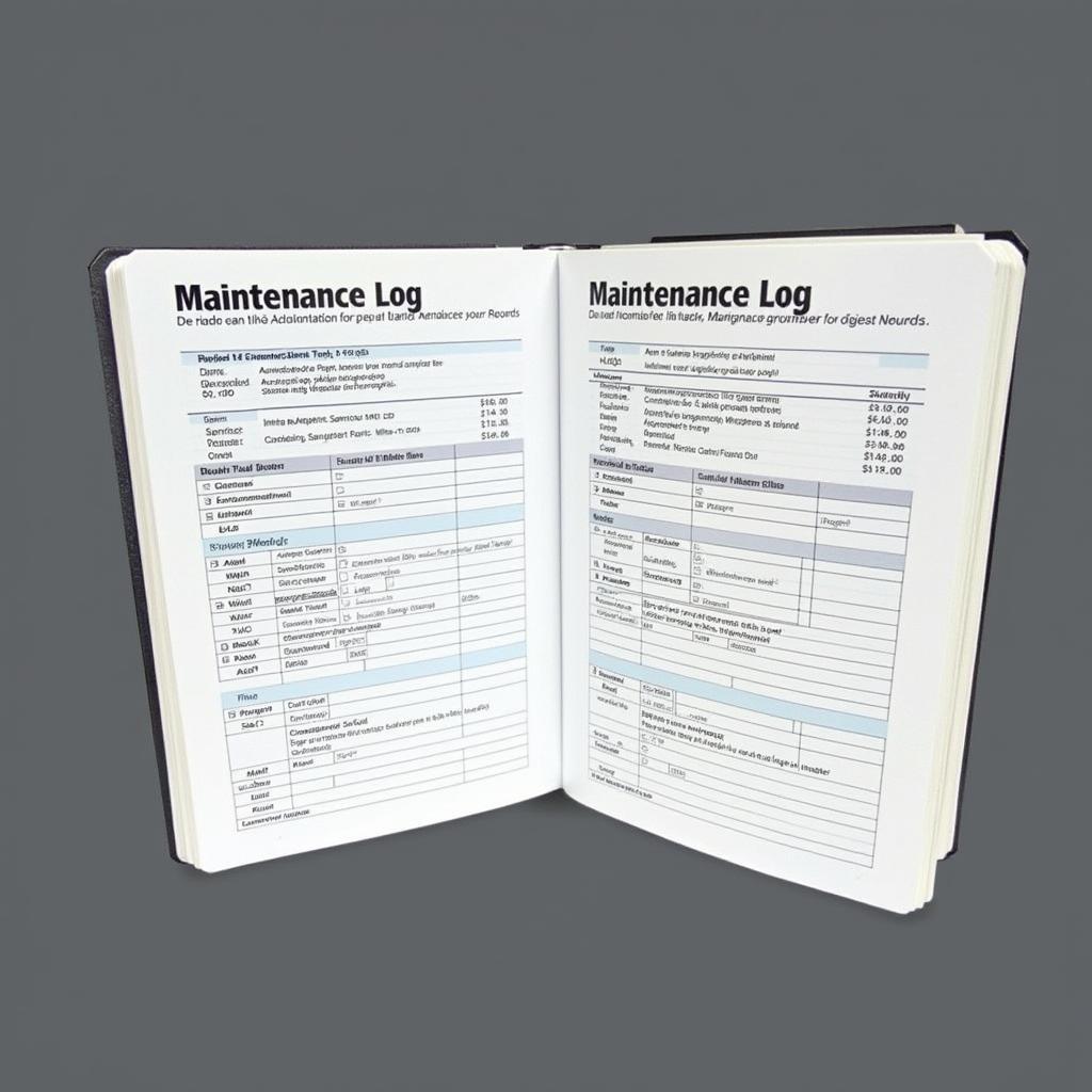 Car Service Booklet Showing Maintenance Log and Service History