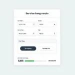 Car service calculator interface with input fields and results