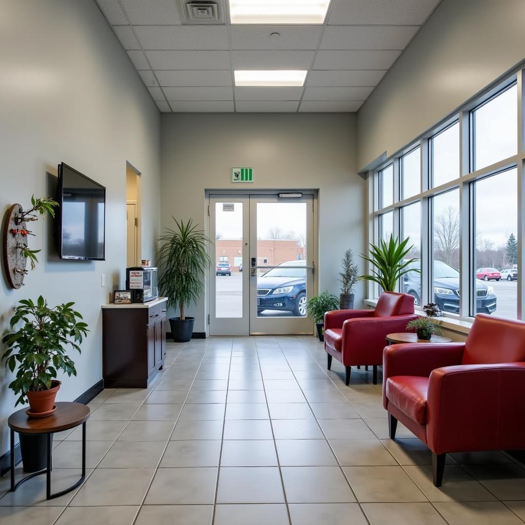 Comfortable and Modern Waiting Area at a Car Service Center