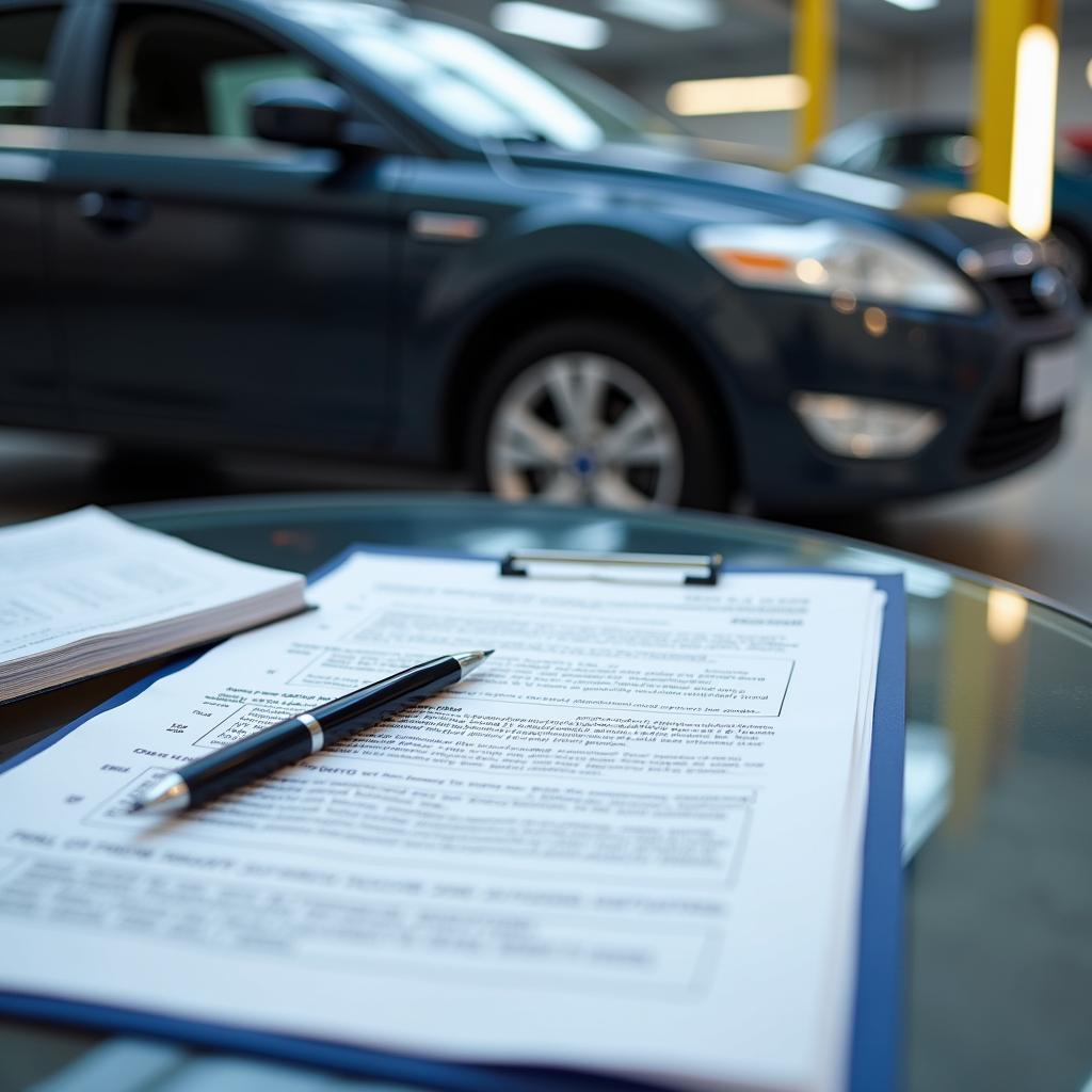 Car Undergoing Warranty Repair in a Service Center