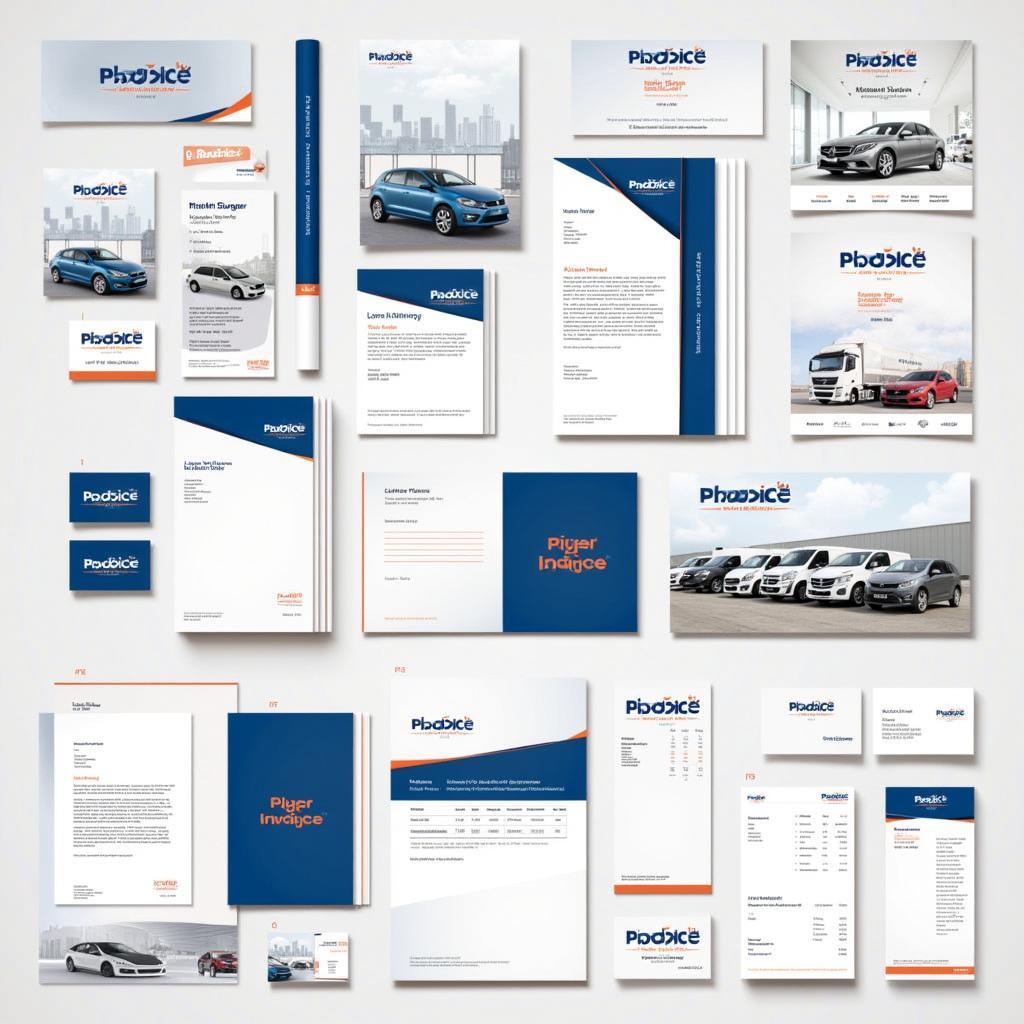 Car Service Centre Stationary Design Examples