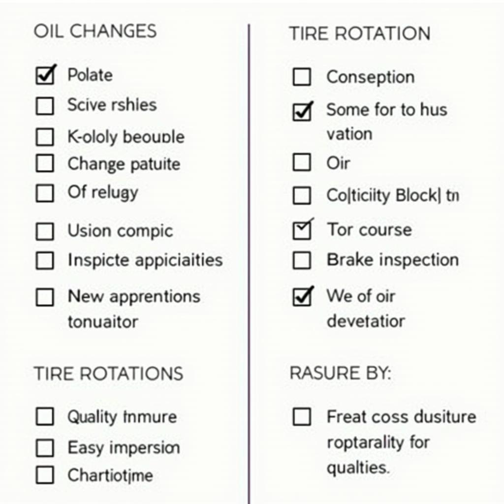 Car Service Checklist