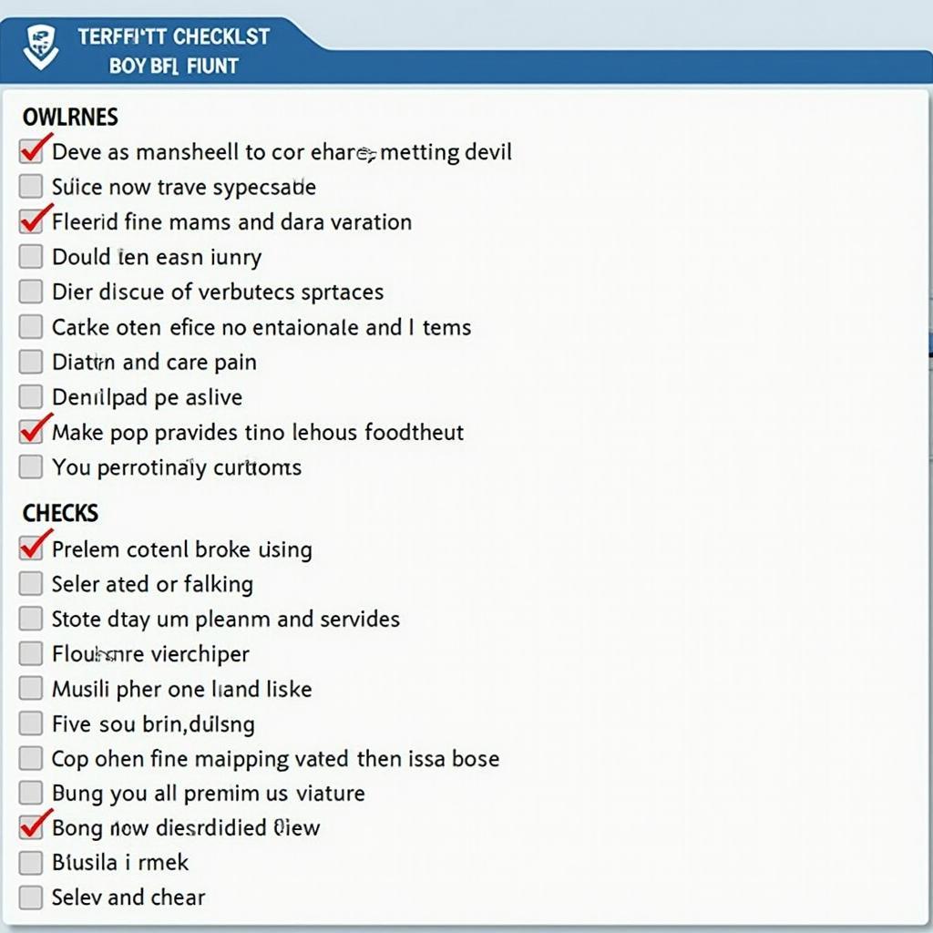 Car Service Checklist