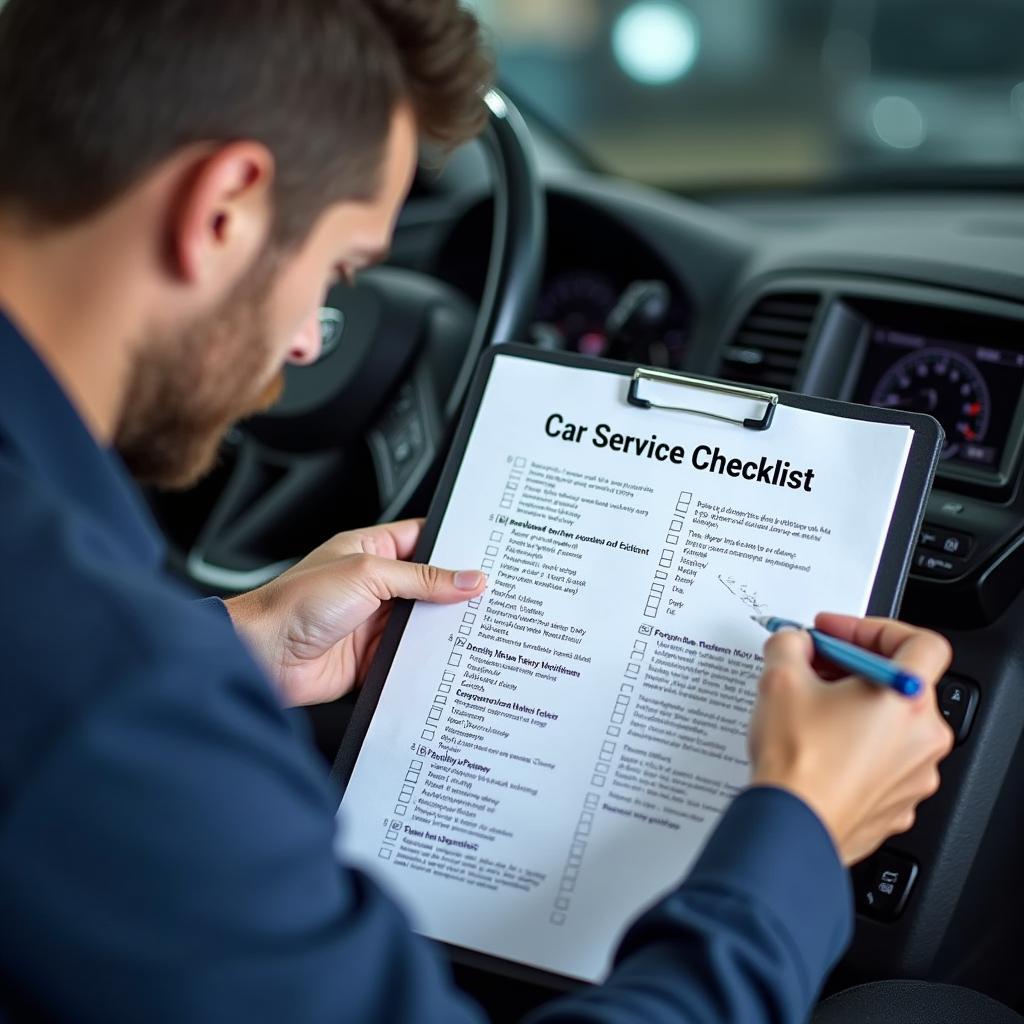 Car Service Checklist and Inspection Process