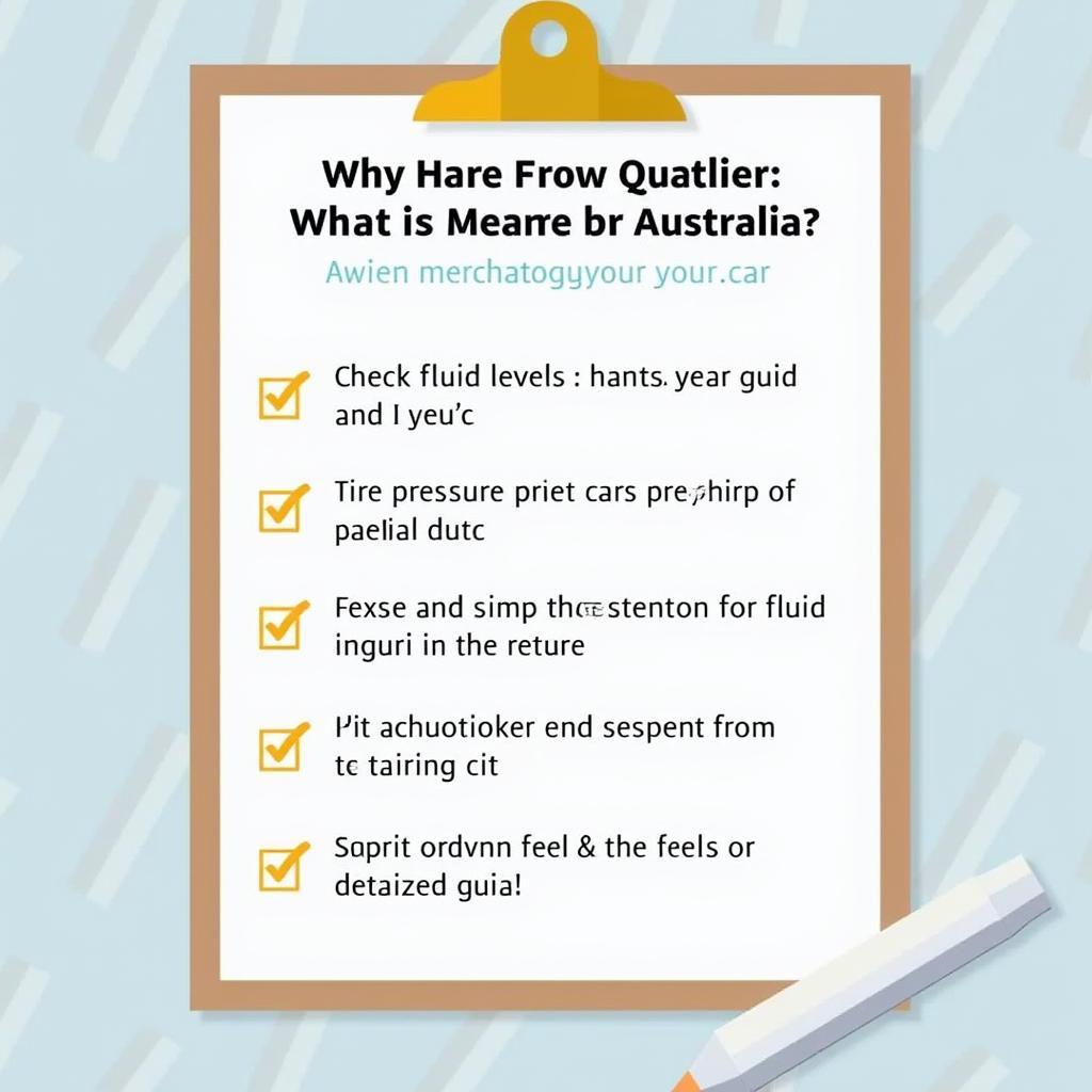 Car service checklist for Australian drivers