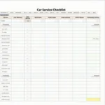 Car Service Checklist Excel Template