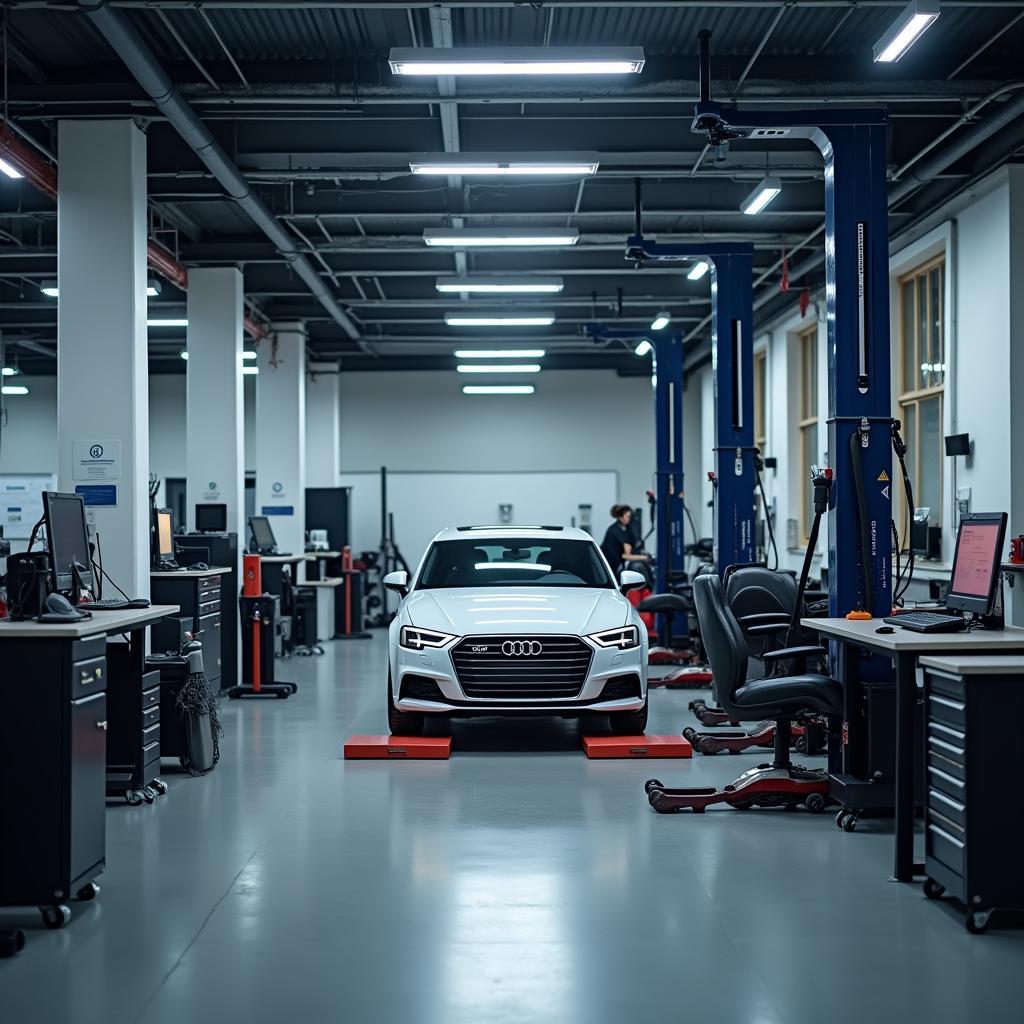 Modern Equipment in a Car Service Centre