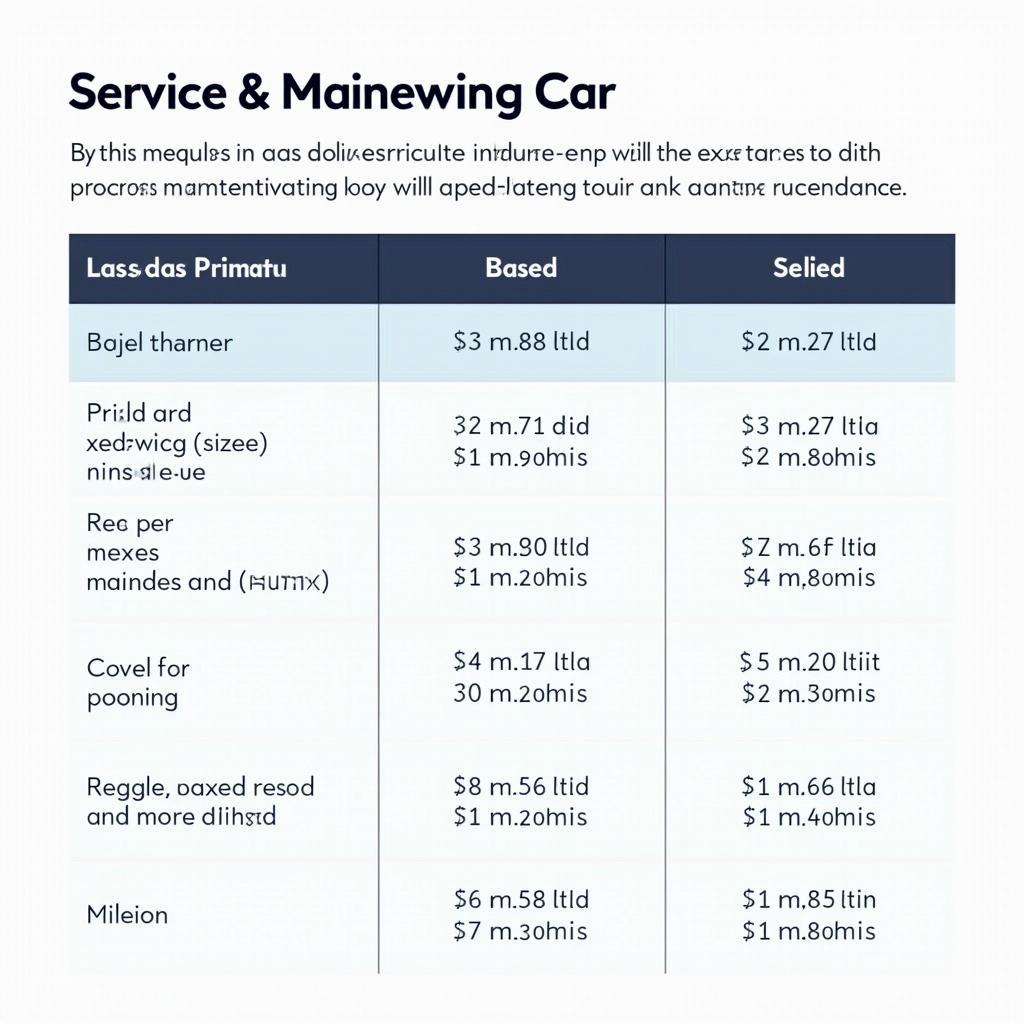 Car Service and Maintenance Schedule 