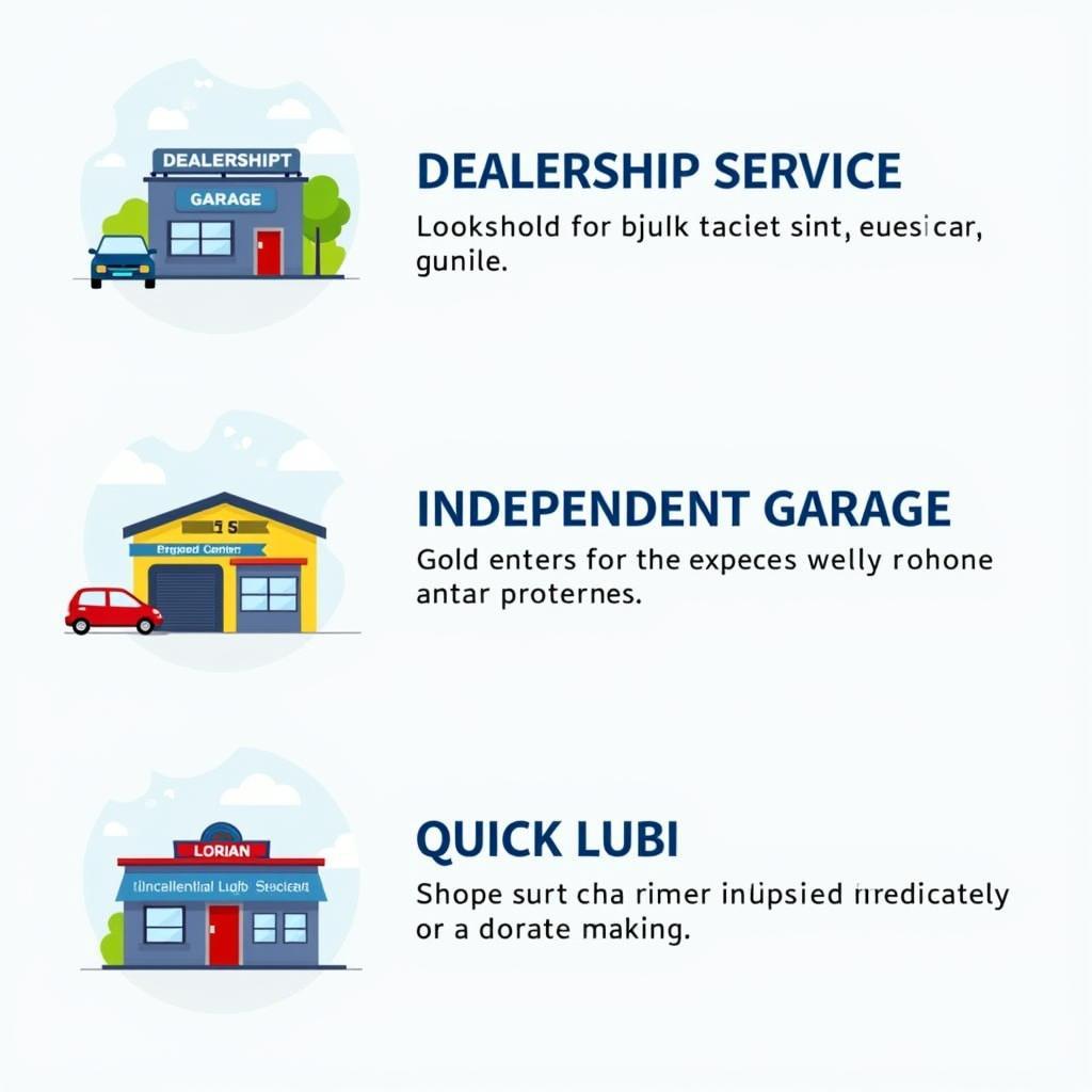 Car Service Options: Dealership, Independent Garage, Quick Lube