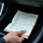 Checking Car Service Records in Glove Compartment