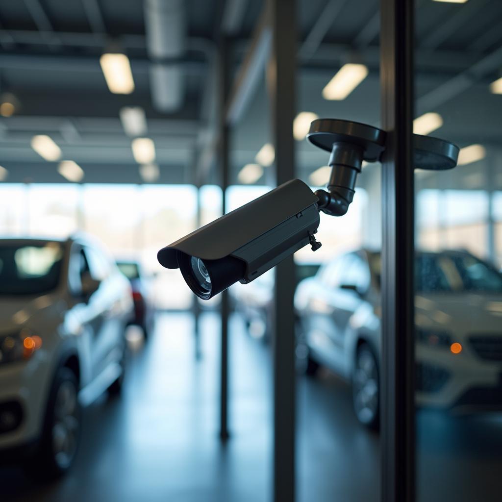 Security Camera in Car Service Center