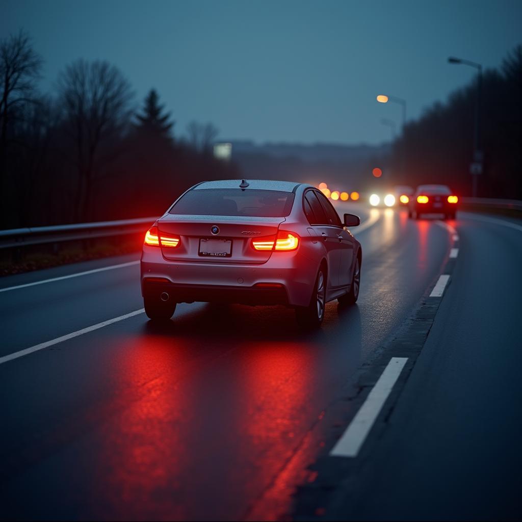 Car suddenly stopping in the middle of the road